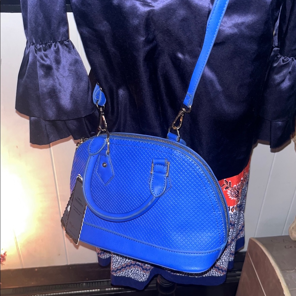 Blue Textured Women's Bag